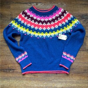 St John’s Bay Fair Isle Sweater Medium NWT Cozy Winter Knit